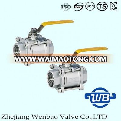 3PC Stainless Steel Female Thread Ball Valve with Lock