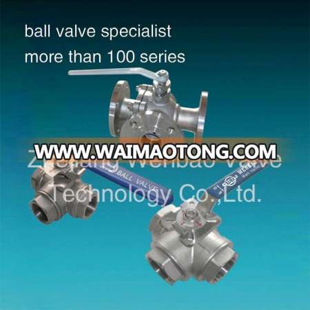 Stainless Steel 3 Way 1000 Wog Dn50 Ball Valve